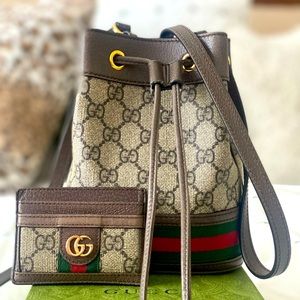 Authentic mini GG Ophidia bucket bag and GG Ophidia card case!